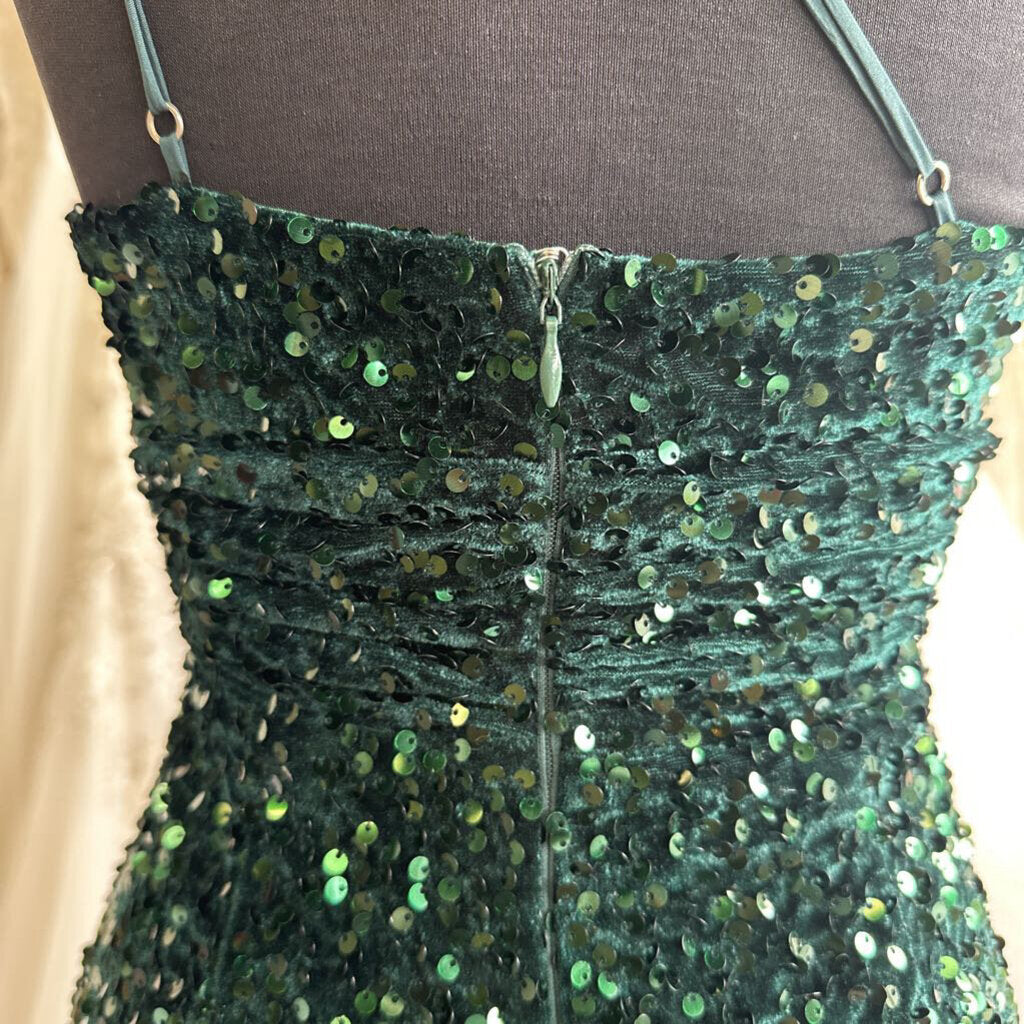 Hello Molly Green Sequin One Shoulder Short Formal Dress 4
