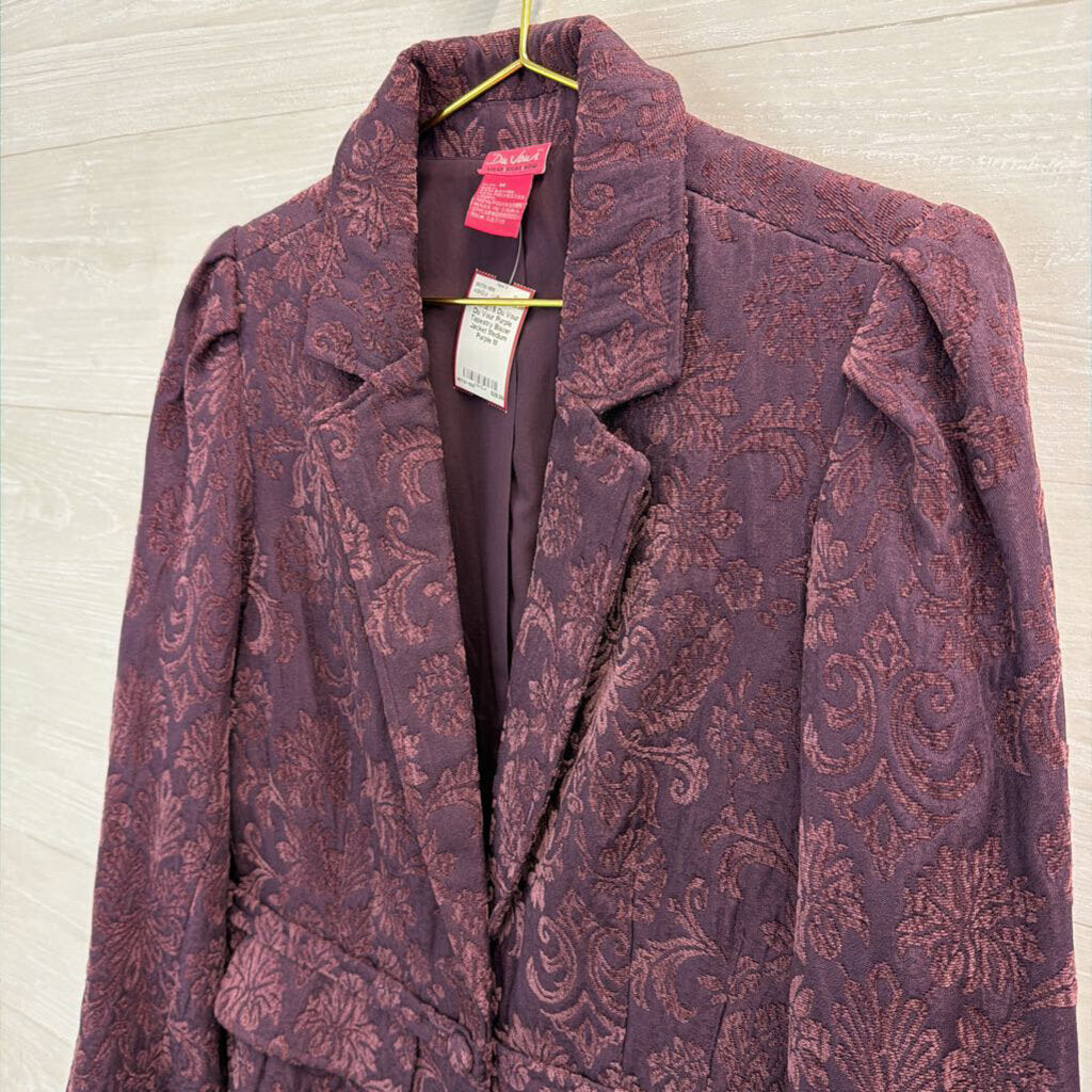 Du Vour Purple Tapestry Blazer Jacket Medium