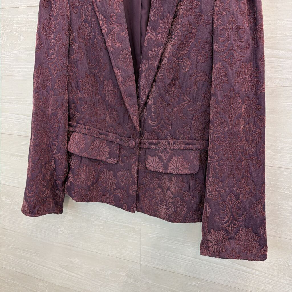 Du Vour Purple Tapestry Blazer Jacket Medium