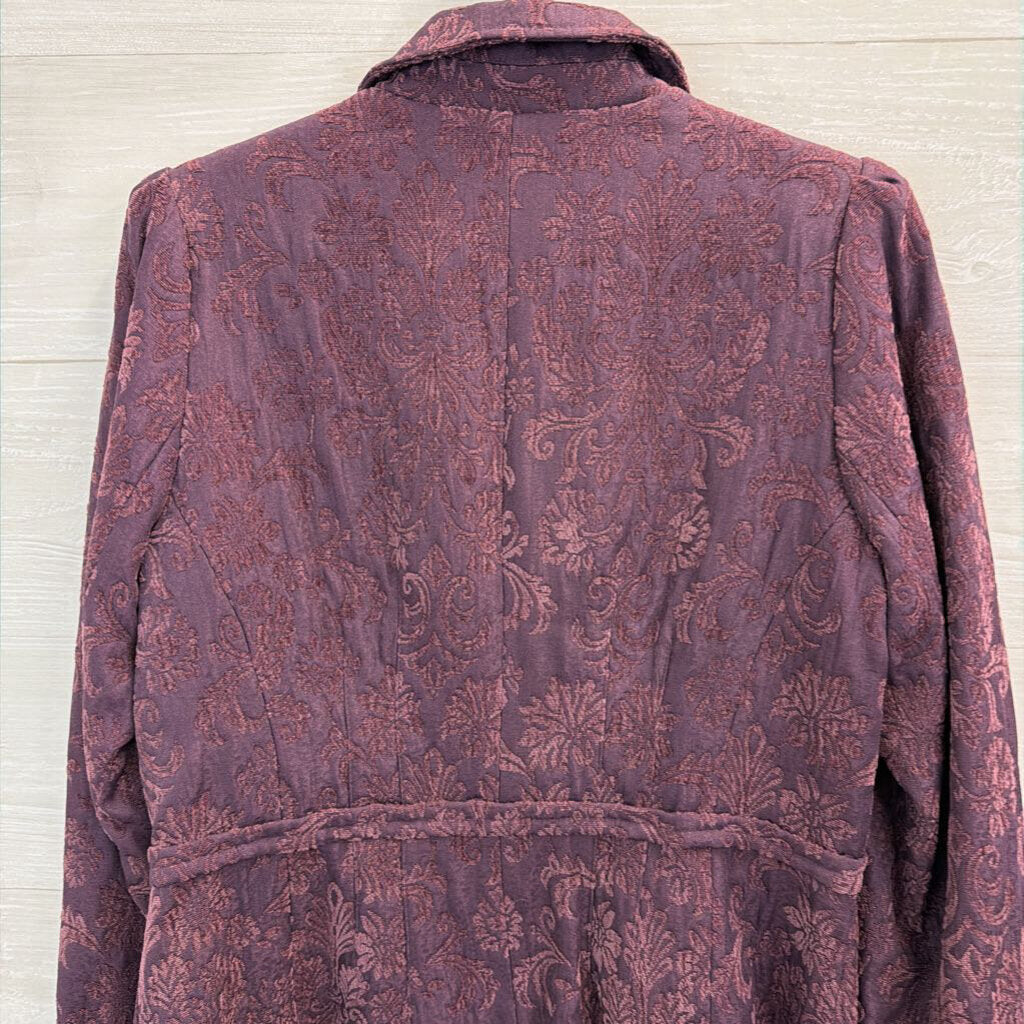 Du Vour Purple Tapestry Blazer Jacket Medium