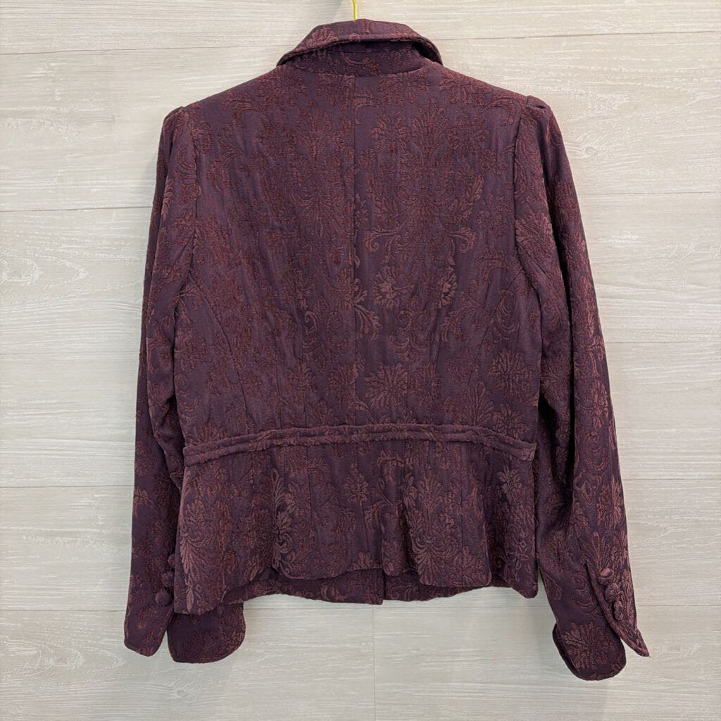 Du Vour Purple Tapestry Blazer Jacket Medium