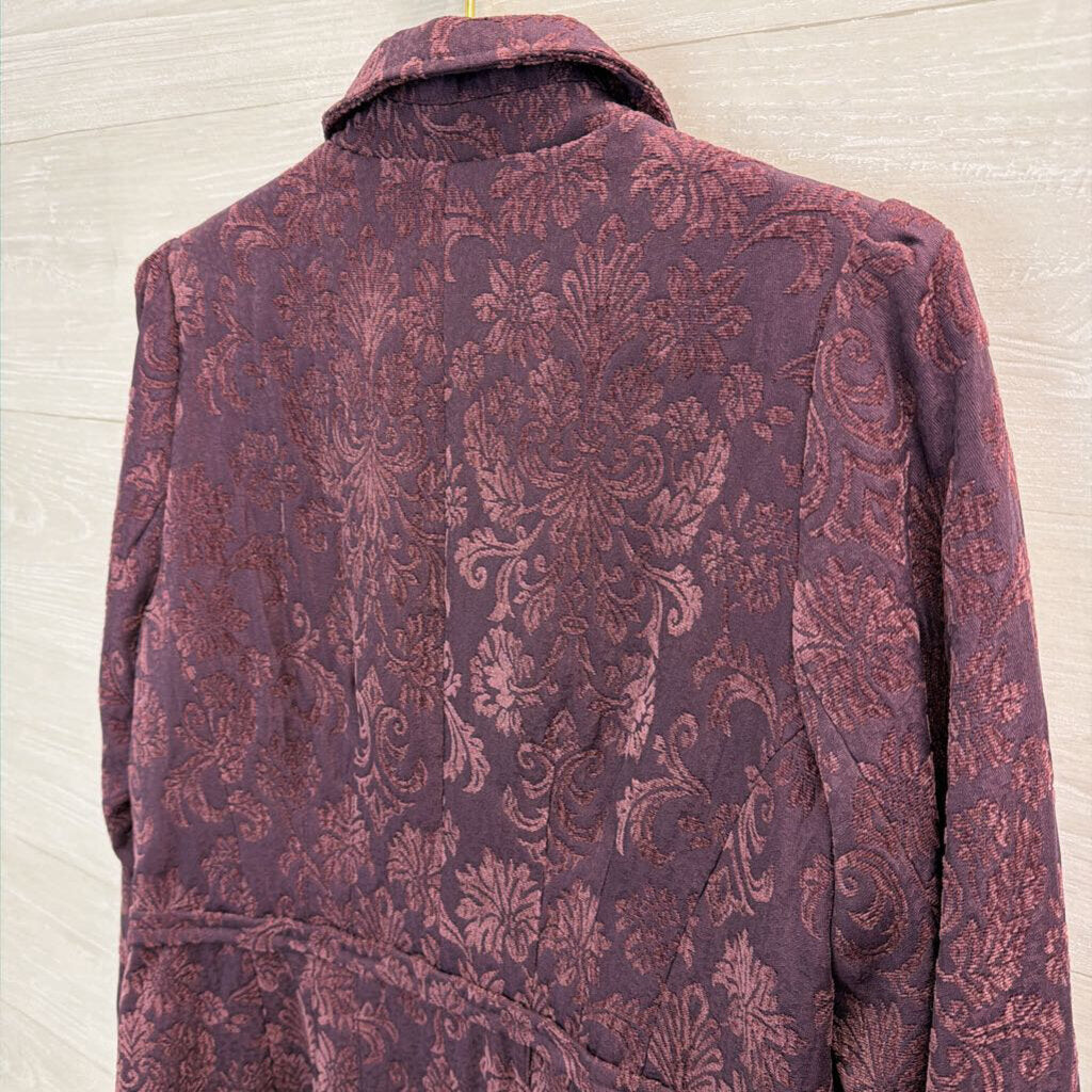 Du Vour Purple Tapestry Blazer Jacket Medium