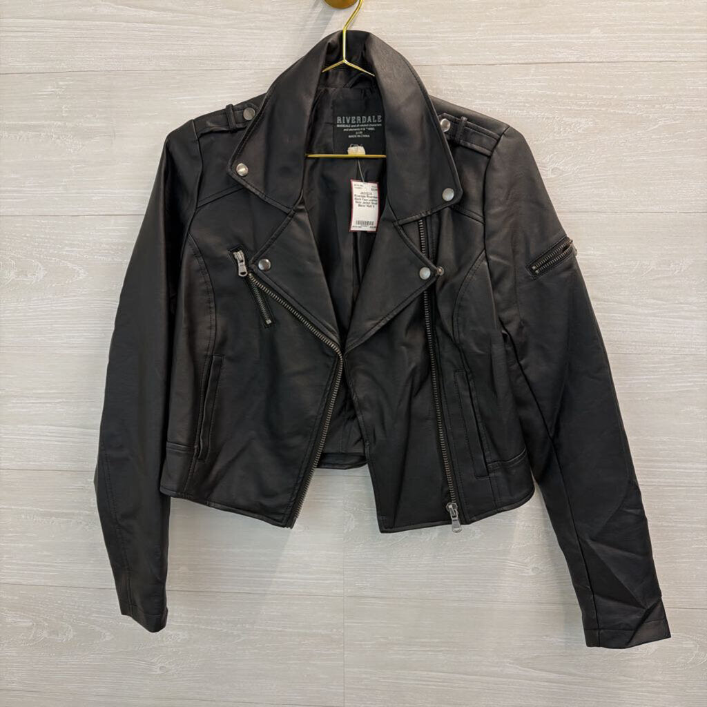 Riverdale Black Faux Leather Moto Jacket Small