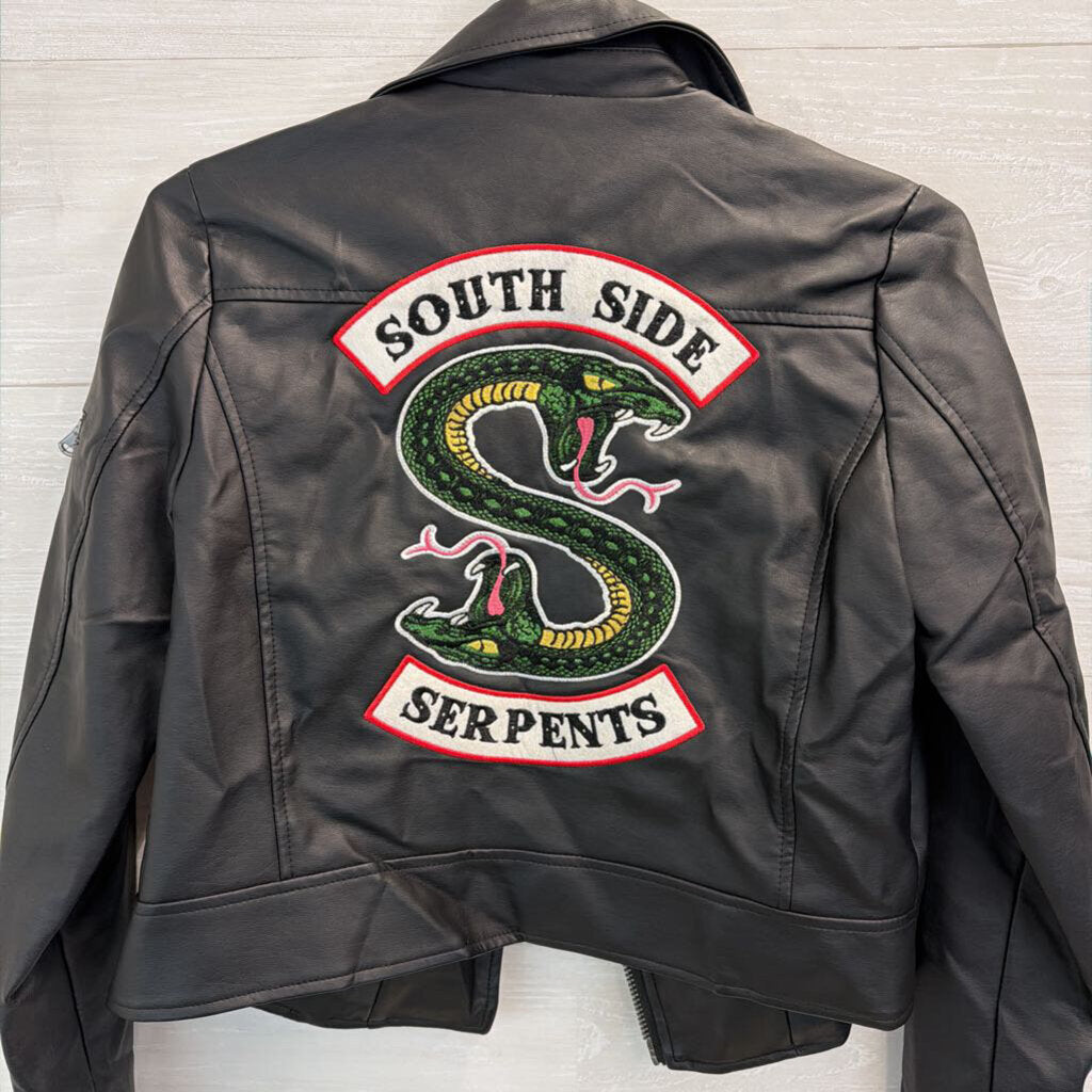 Riverdale Black Faux Leather Moto Jacket Small