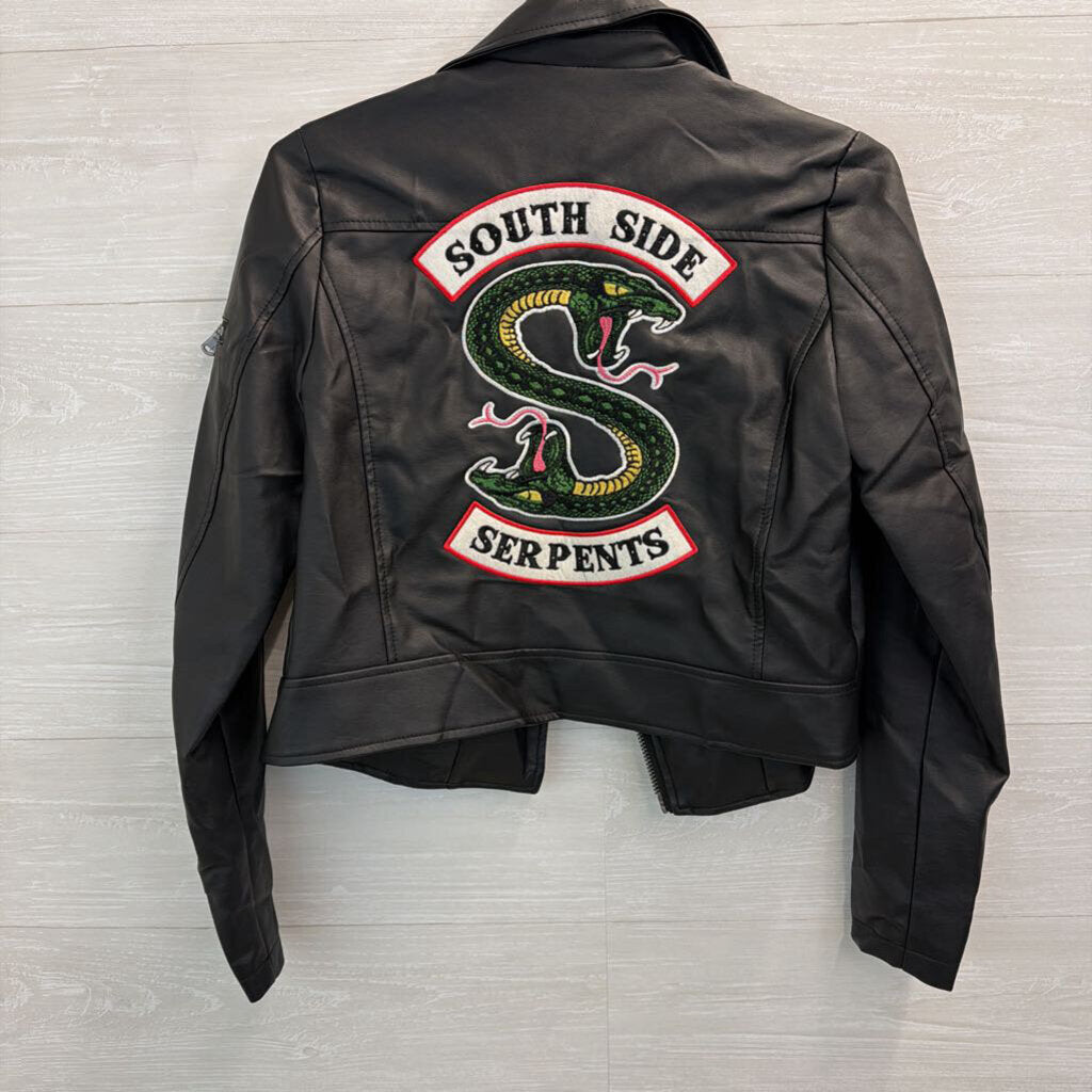 Riverdale Black Faux Leather Moto Jacket Small