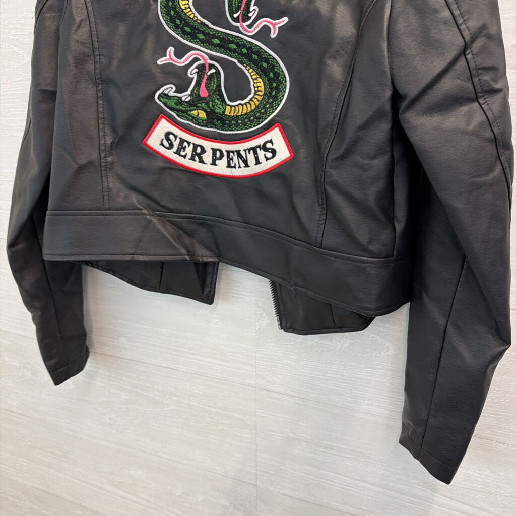 Riverdale Black Faux Leather Moto Jacket Small