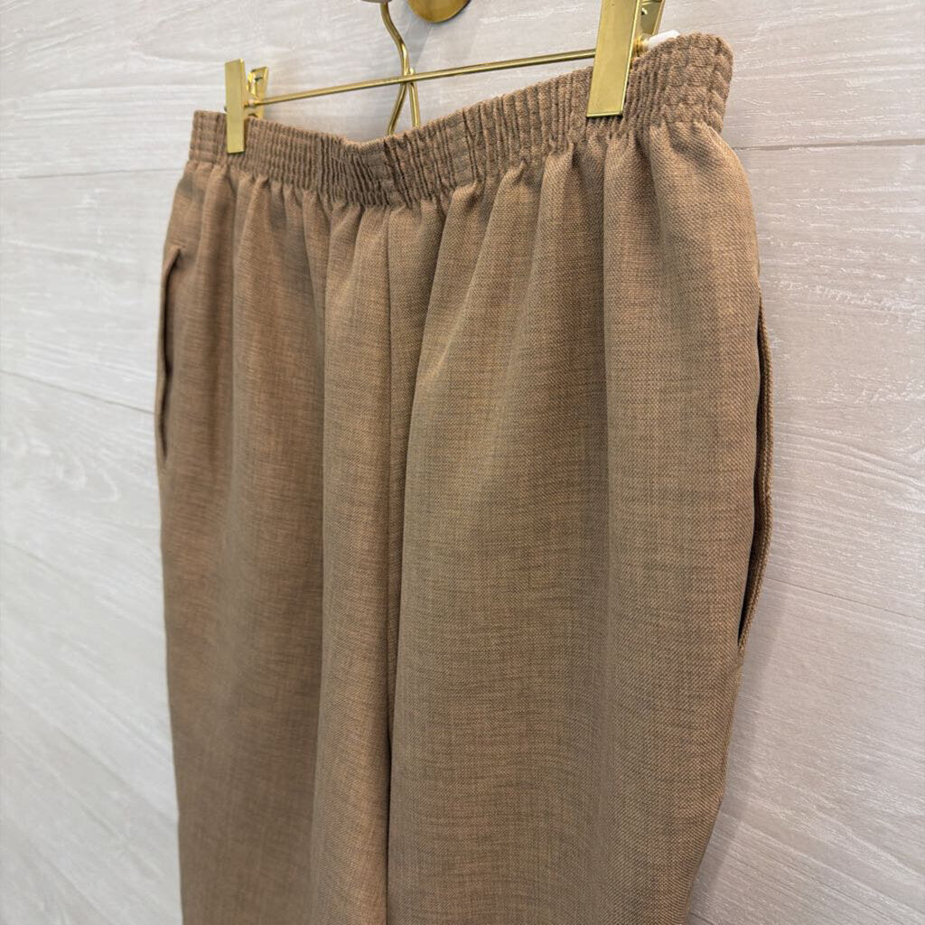 Vintage Bon Worth Brown Pull On Wide Leg Pants Medium Petite