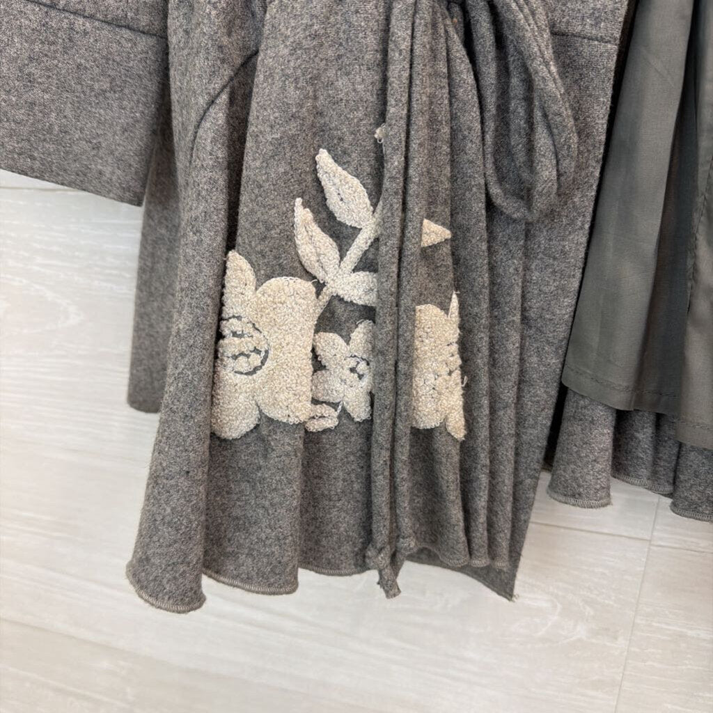 Marc Jacobs Grey Ruffle Hem Button Front Wool Blend Jacket 6