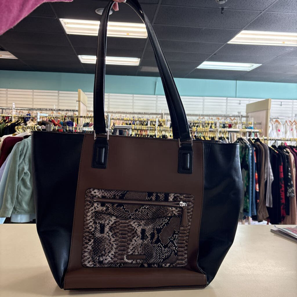 Vera Bradley Brown/ Black Snakeskin Ella Tote Purse