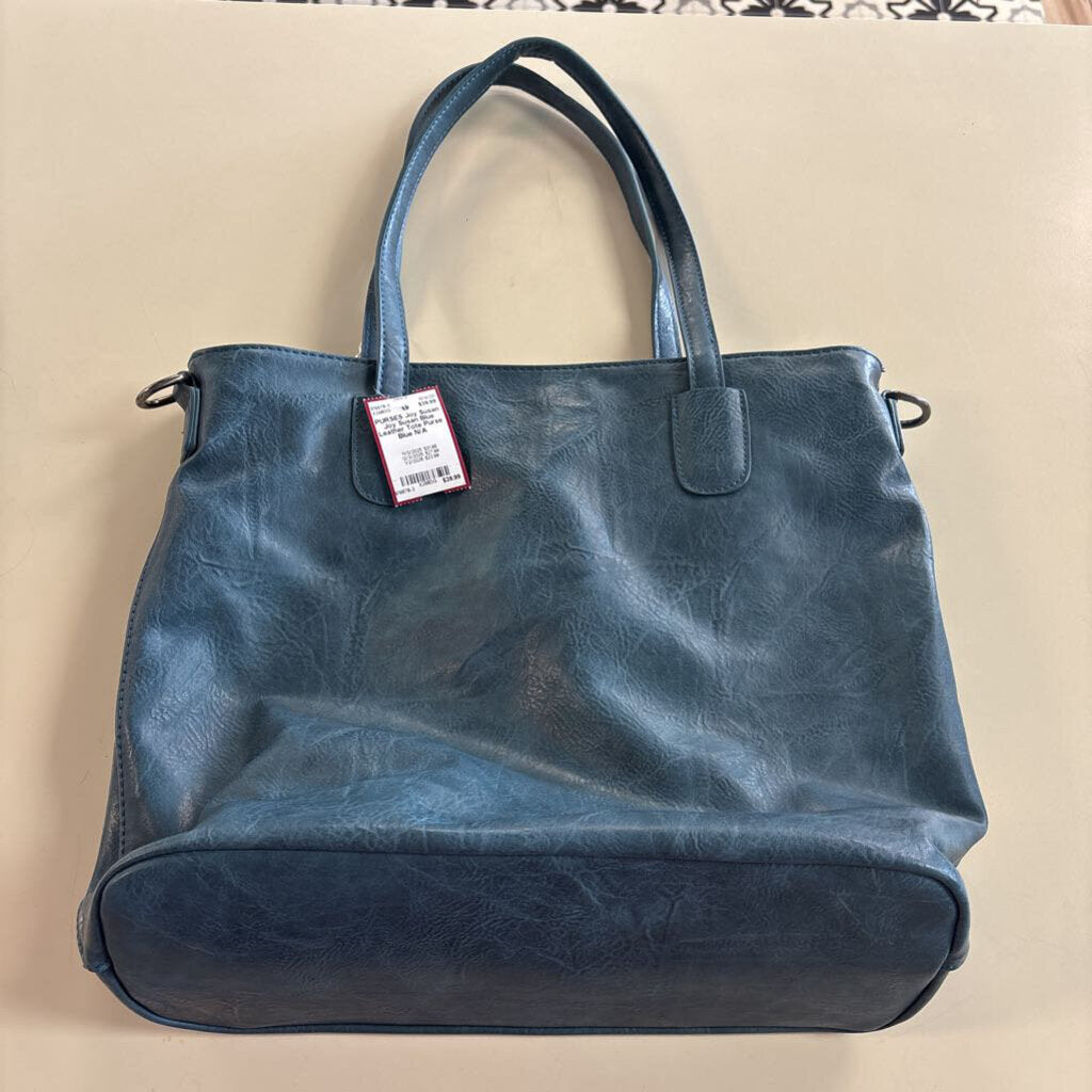 Joy Susan Blue Leather Tote Purse