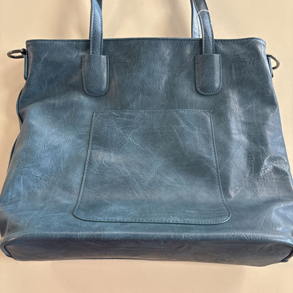 Joy Susan Blue Leather Tote Purse