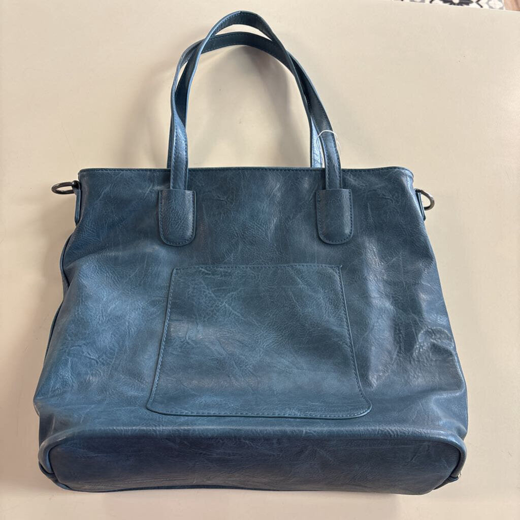 Joy Susan Blue Leather Tote Purse