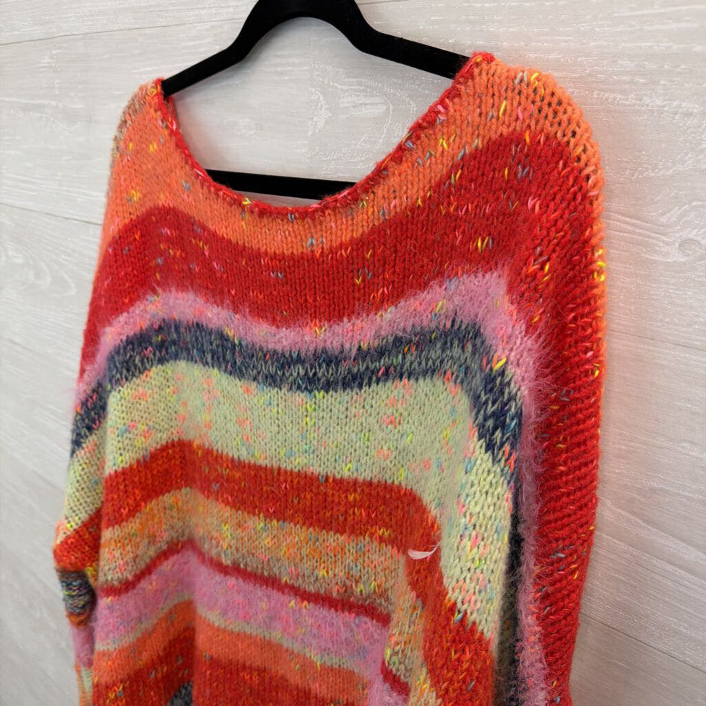 Free People Multi Knit String Your Lights Sweater Large