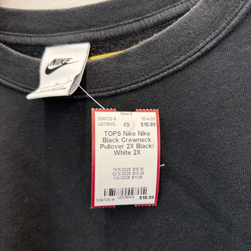 Nike Black Crewneck Pullover 2X