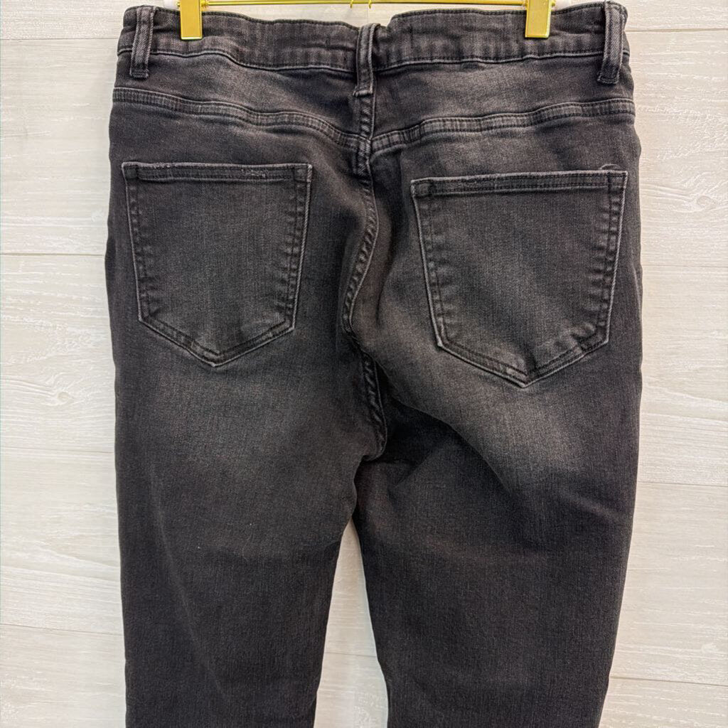 Risen Black Distressed Skinny Leg Jeans 31