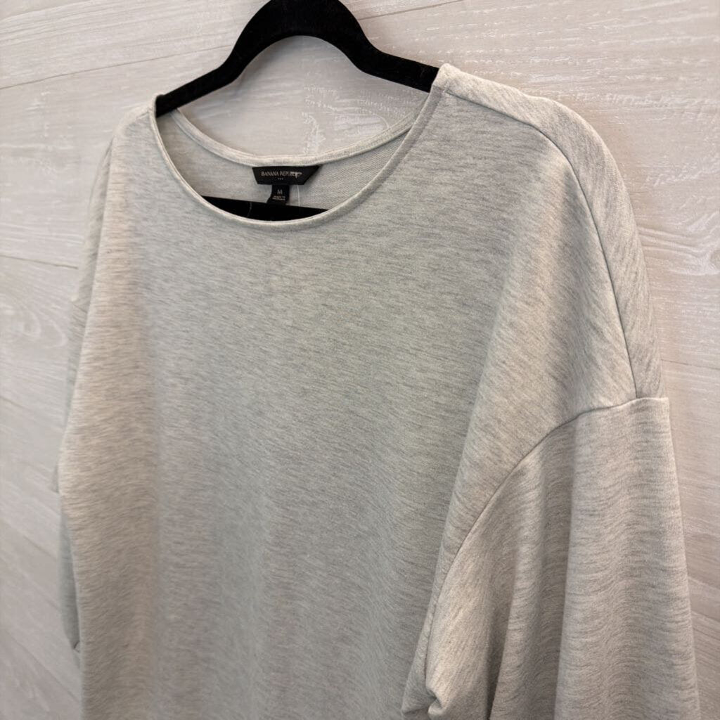 Banana Republic Grey Long Puff Sleeve Top Medium