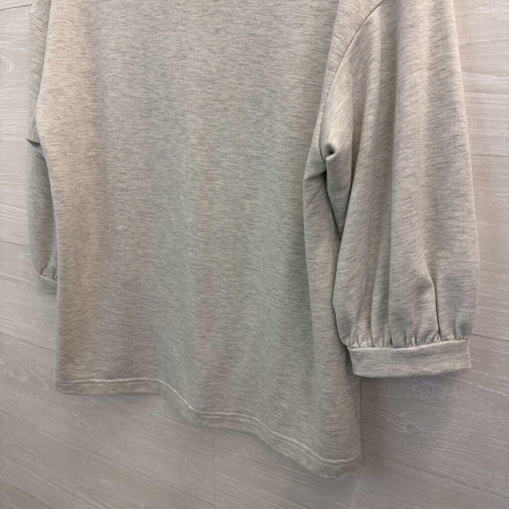 Banana Republic Grey Long Puff Sleeve Top Medium