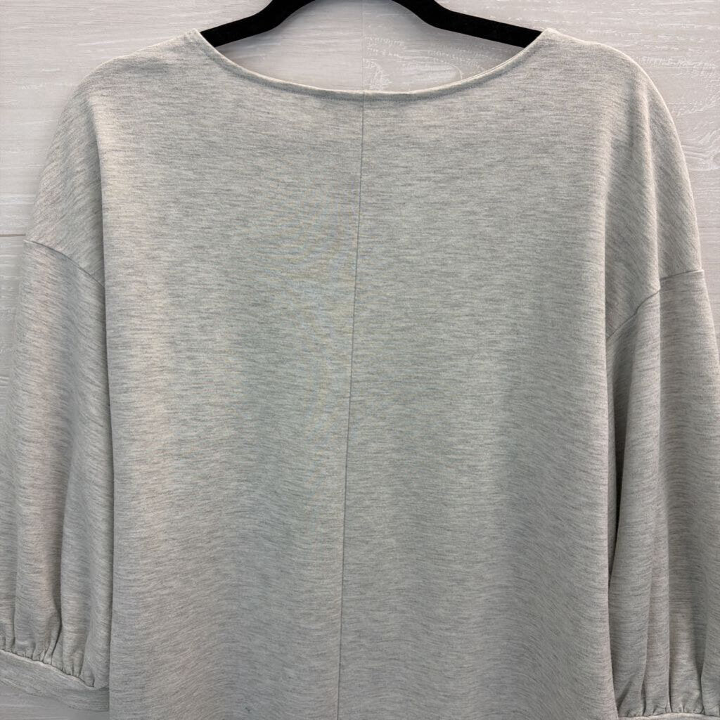 Banana Republic Grey Long Puff Sleeve Top Medium