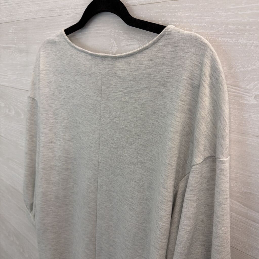 Banana Republic Grey Long Puff Sleeve Top Medium