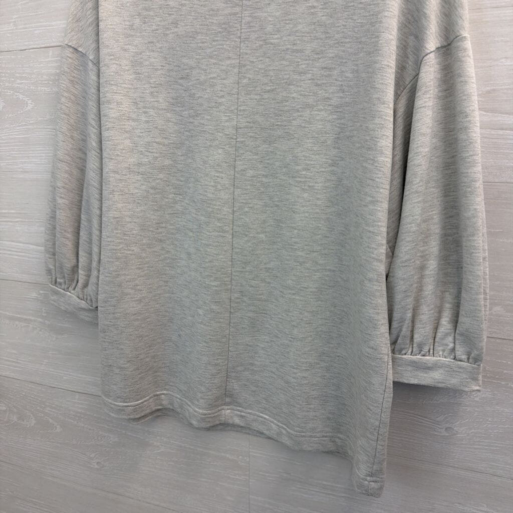 Banana Republic Grey Long Puff Sleeve Top Medium