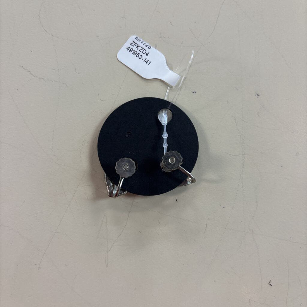 Vintage Dainty Silver/ Rhinestone Screw Back Earrings