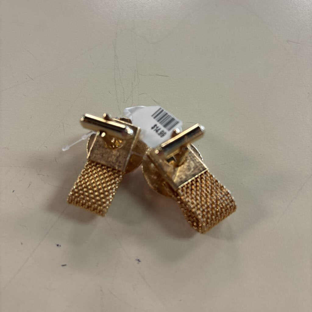 Vintage Gold/ Pink Stone Women's Cuff Links