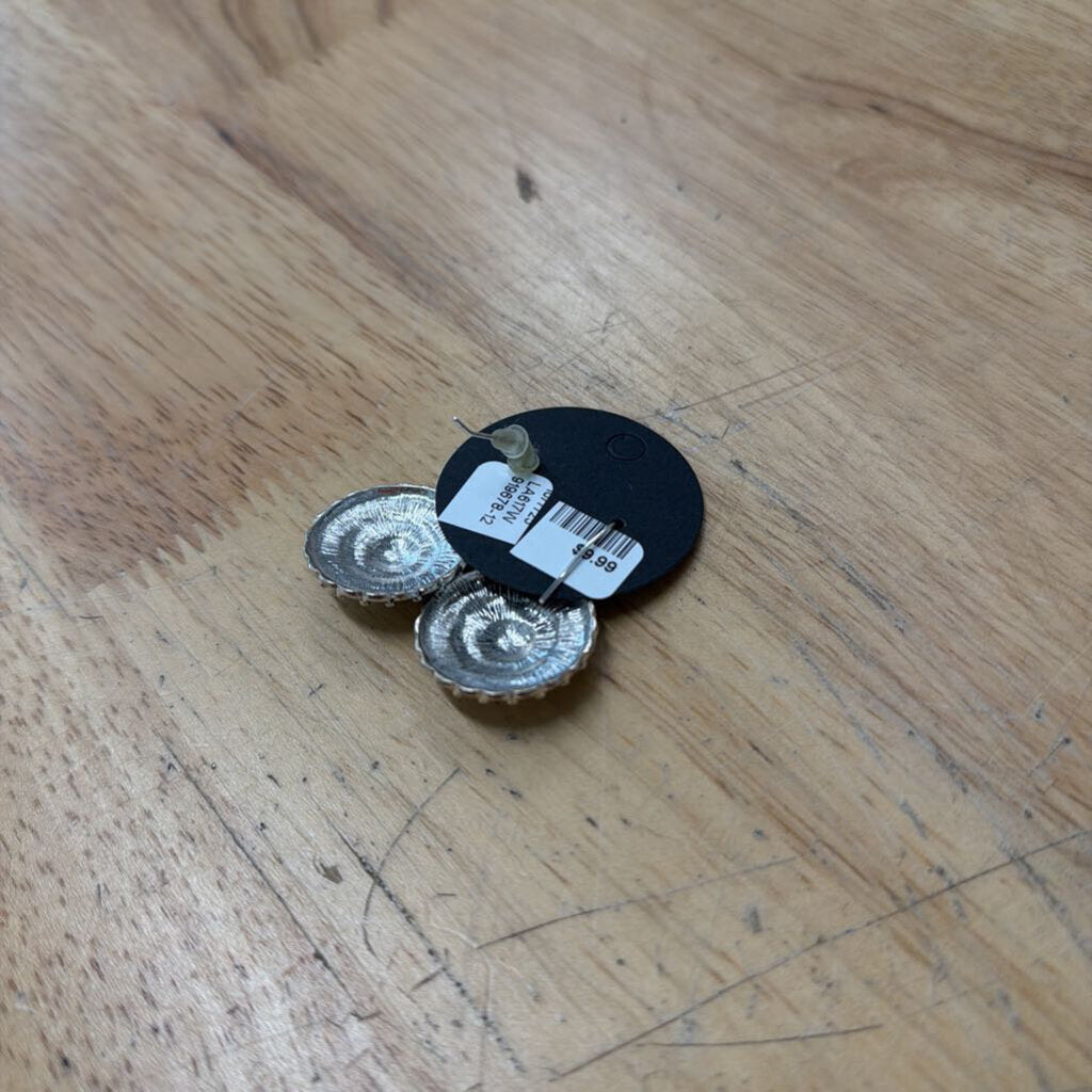 Silver Circle Drop Earrings