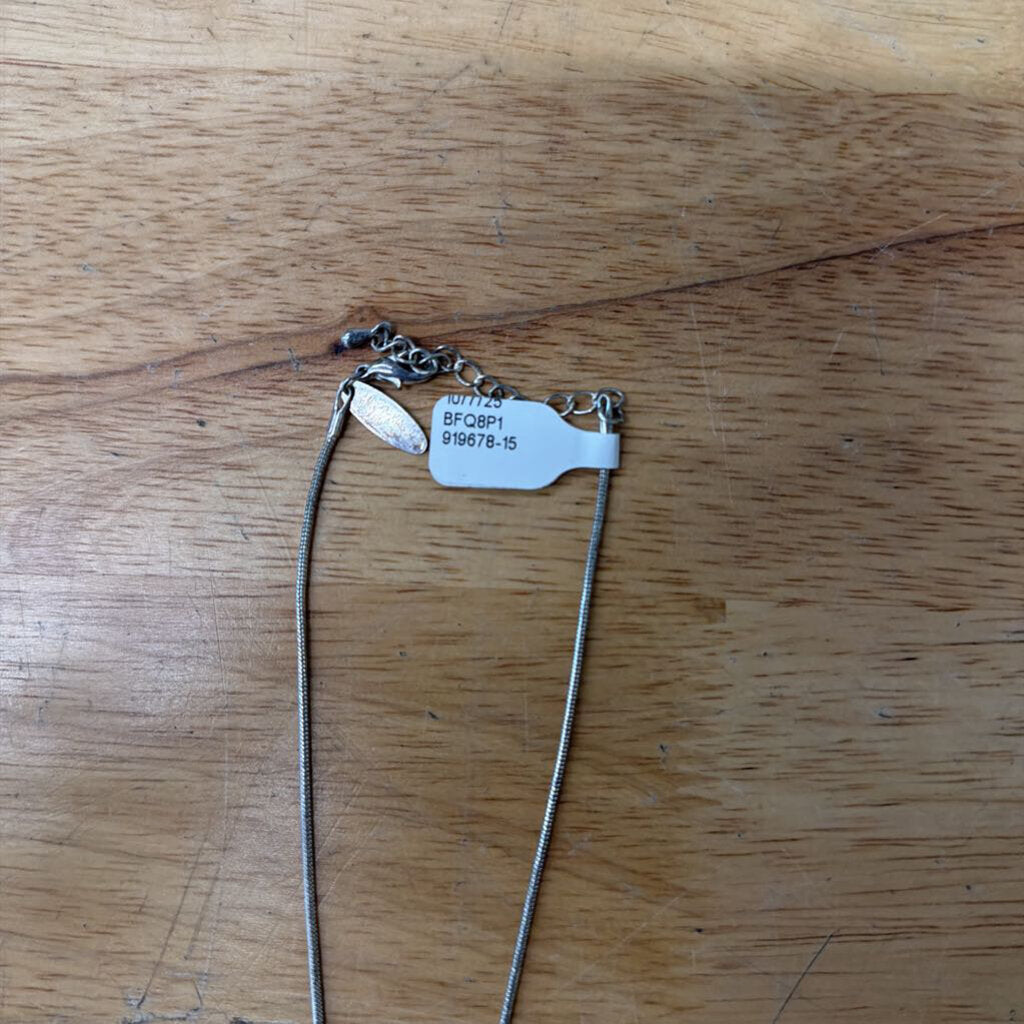 Silver/ Brown Stone Pendant Necklace