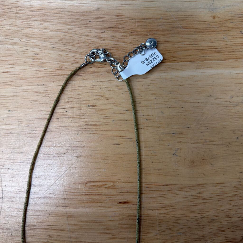 Brown String/ Multi Color Beaded Tassel Long Necklace