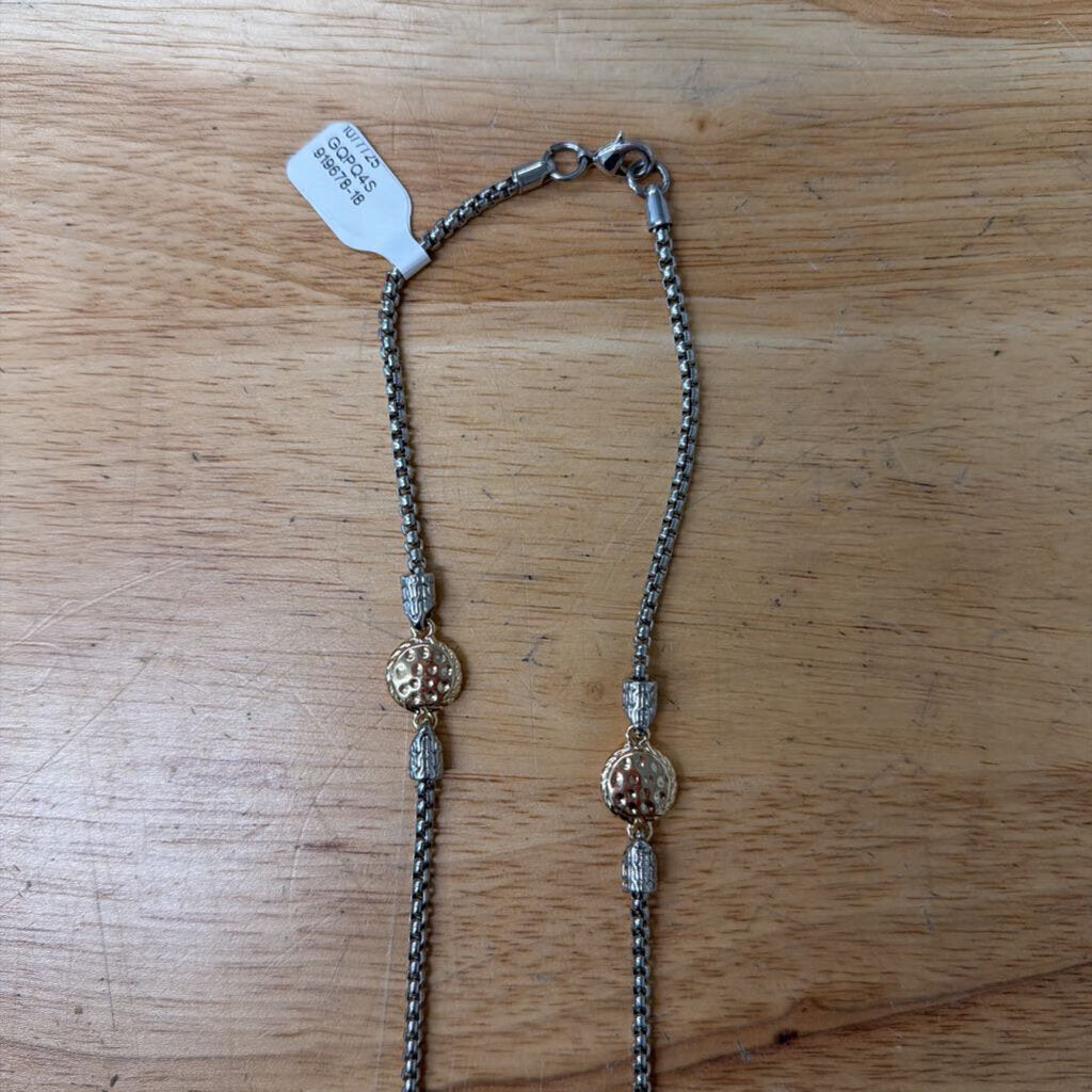 Silver/ Gold Circle Detail Long Necklace