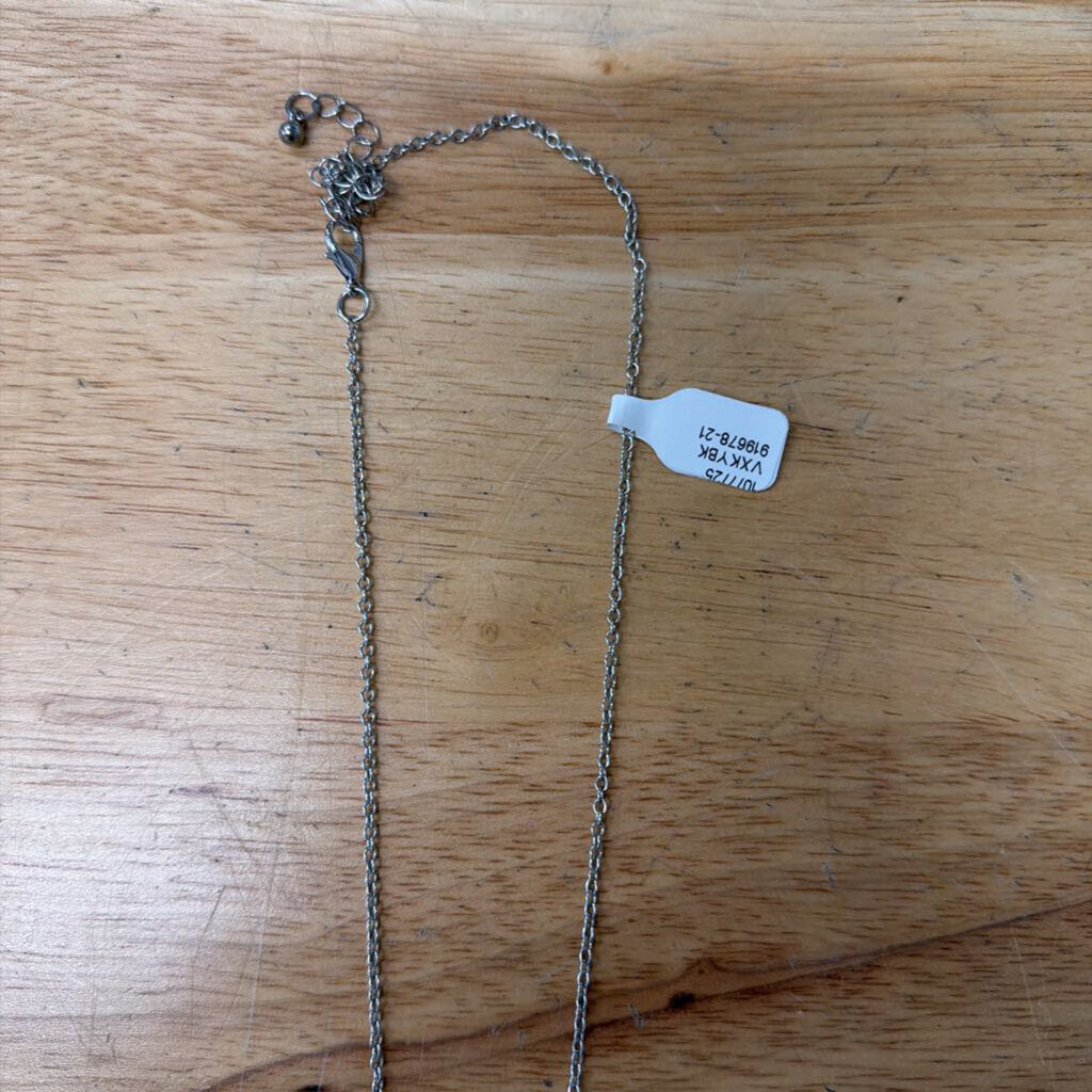 Silver Heart Pendant Long Necklace