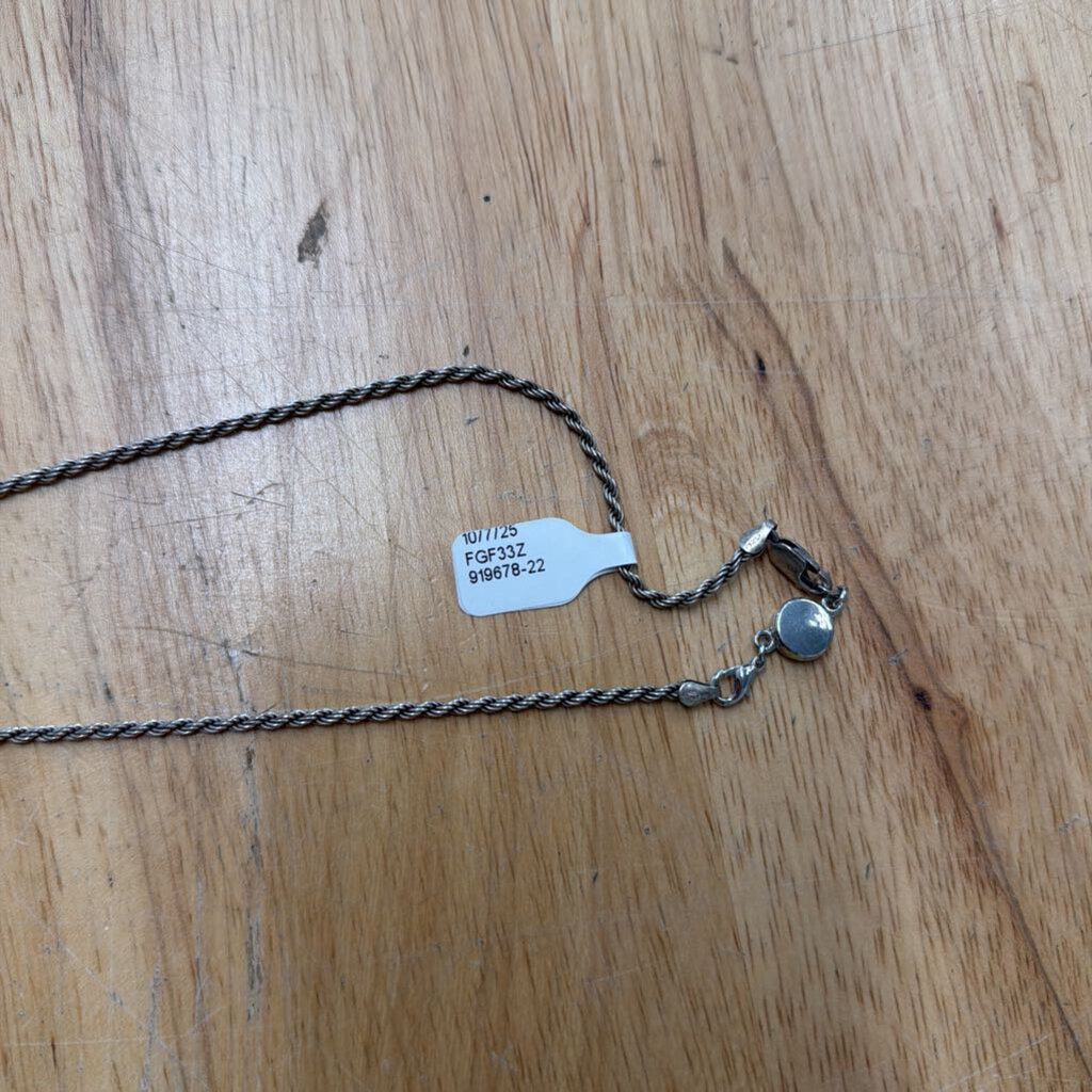 Silver/ Black Stone Drop Pendant Necklace