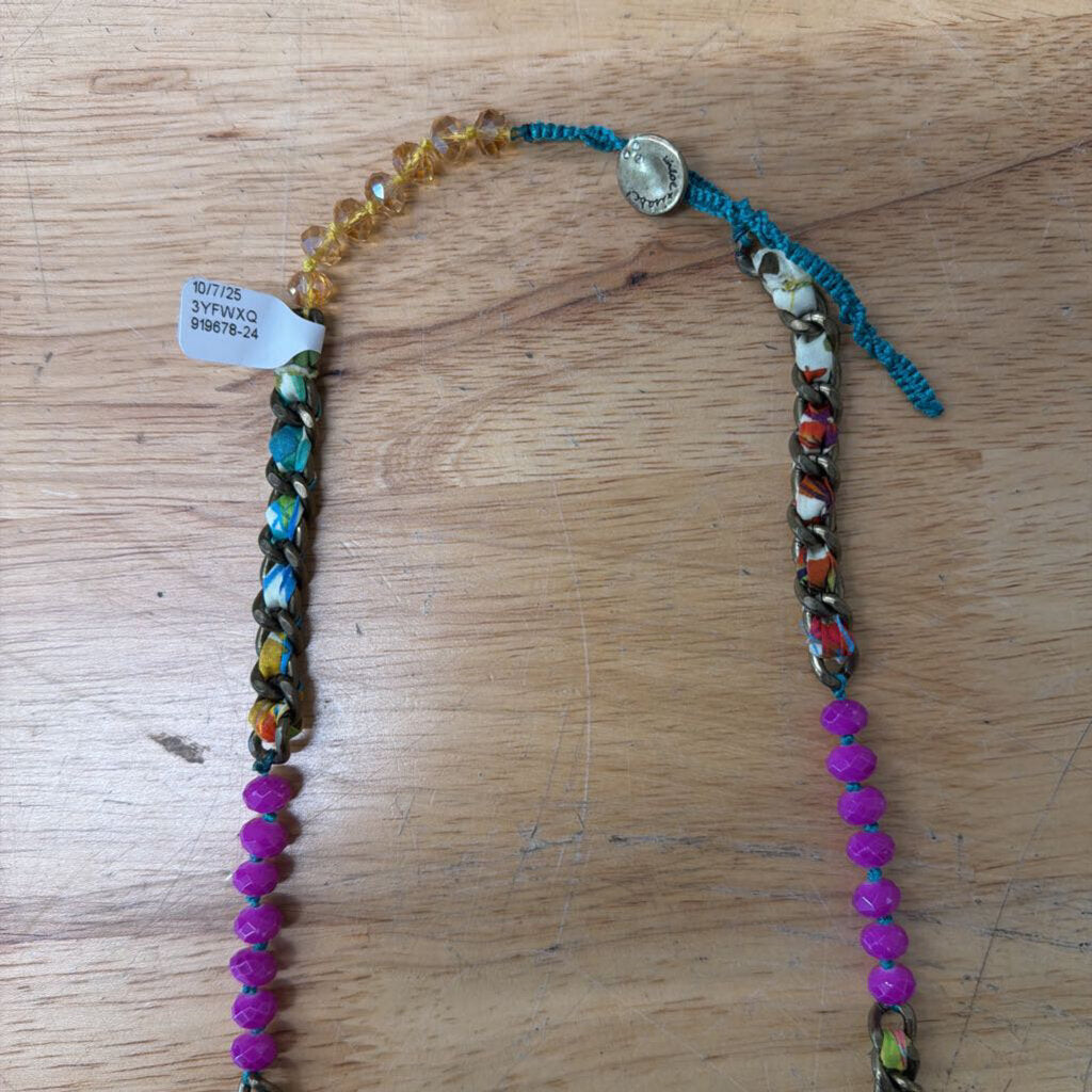 Gold/ Multi Chain/ Beaded Long Necklace