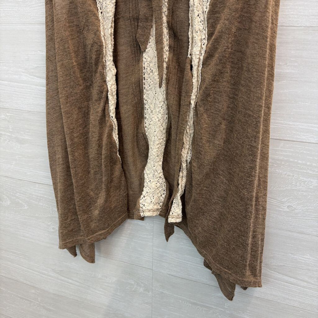 RYU Brown/ Cream Lace Open Back Tank Top Extra Large