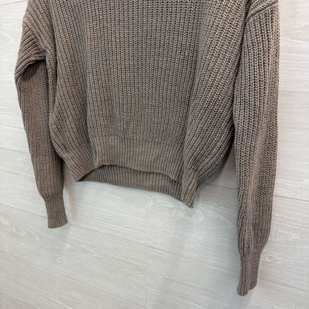 Urban Outfitters Grey Knit Cropped Long Sleeve Sweater Top Extra Small