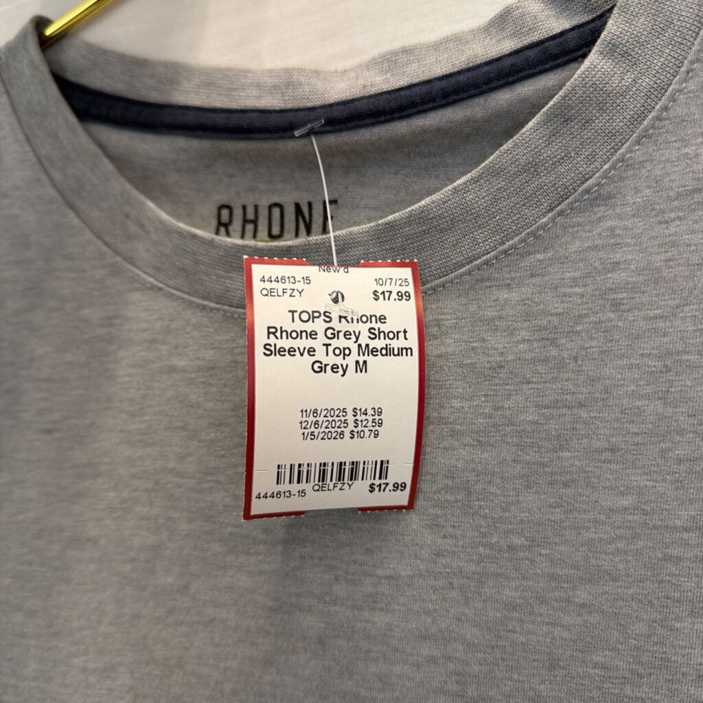 Rhone Grey Short Sleeve Top Medium