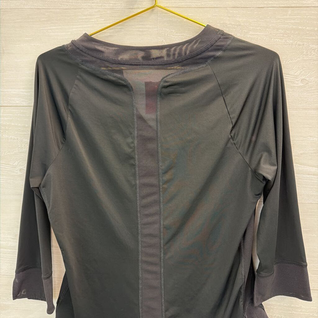 Nike Black V Neck Long Sleeve Athletic Top Large