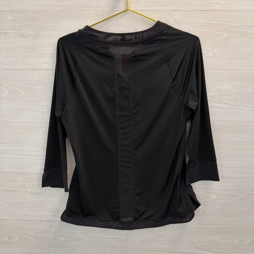 Nike Black V Neck Long Sleeve Athletic Top Large