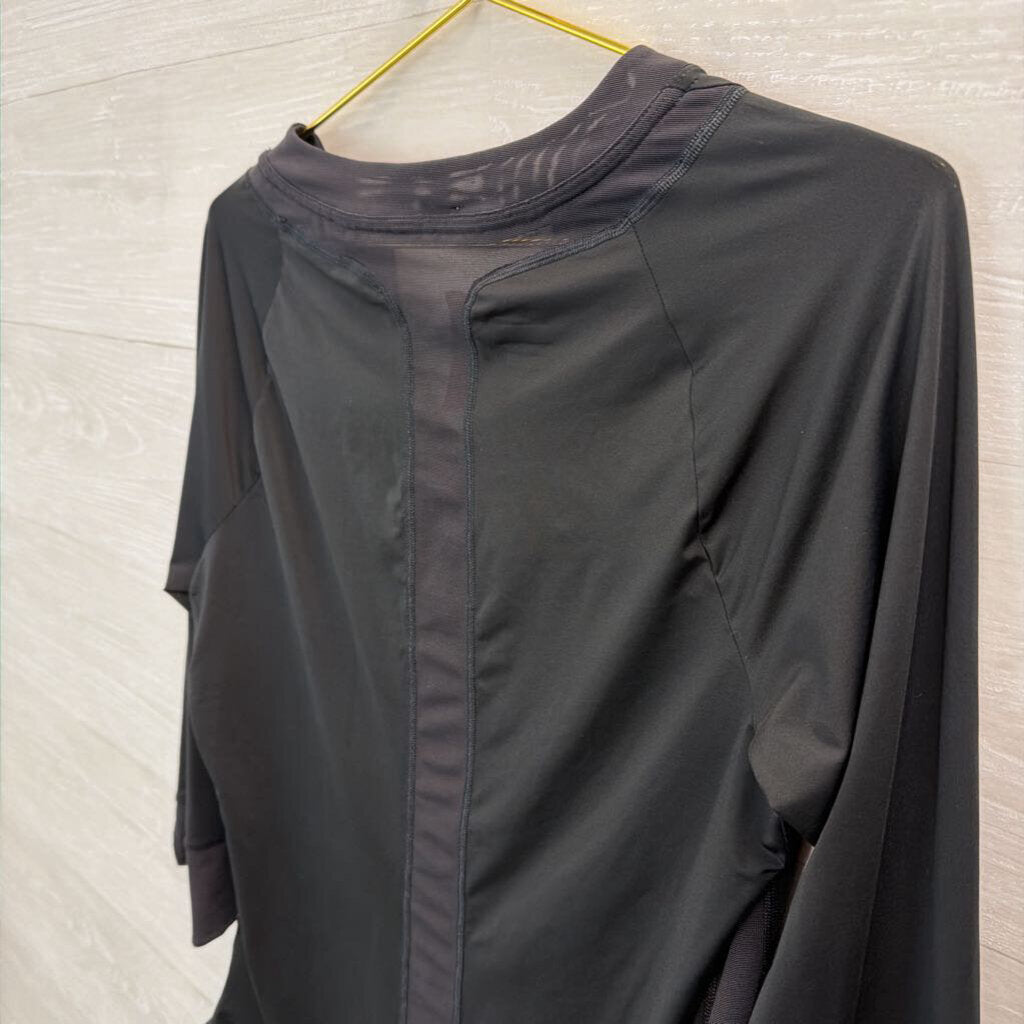 Nike Black V Neck Long Sleeve Athletic Top Large