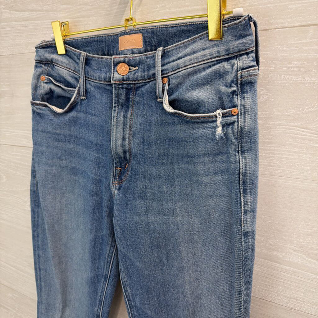 Mother Light Wash The Mid Rise Dazzler Ankle Jeans 27