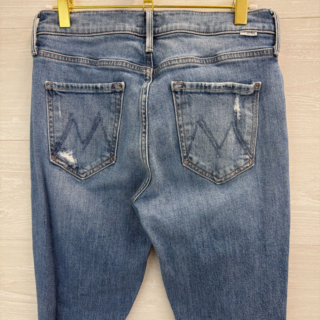 Mother Light Wash The Mid Rise Dazzler Ankle Jeans 27