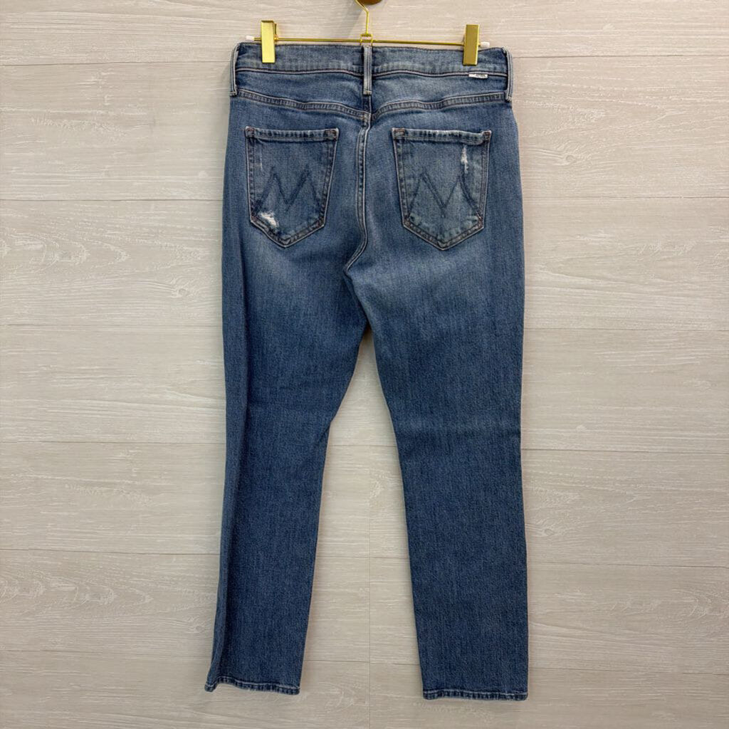 Mother Light Wash The Mid Rise Dazzler Ankle Jeans 27