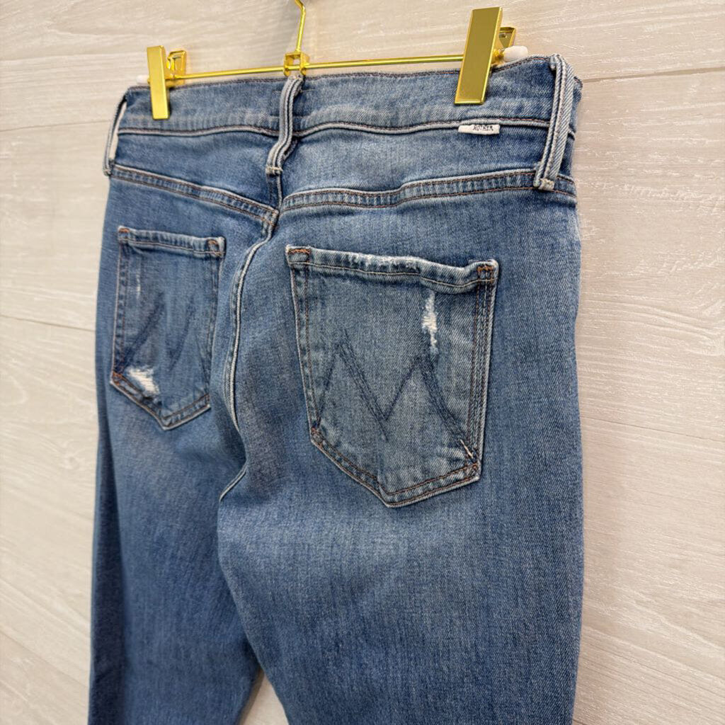 Mother Light Wash The Mid Rise Dazzler Ankle Jeans 27