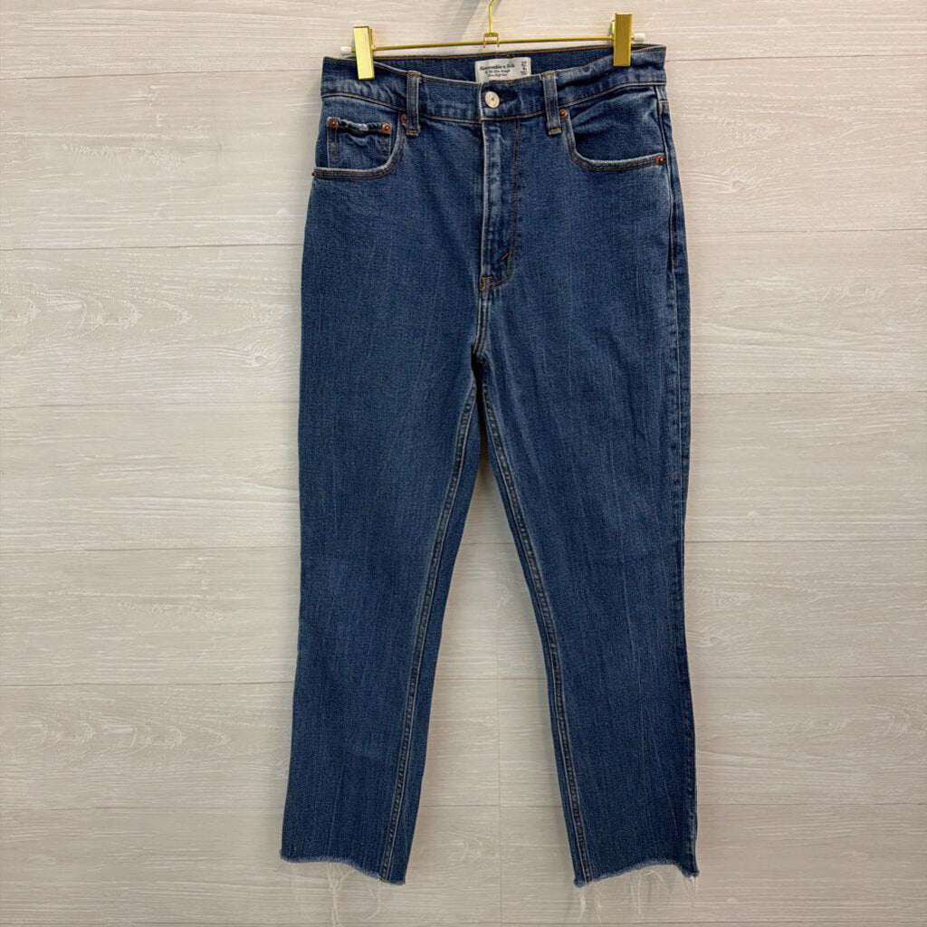 Abercrombie and Fitch Dark Wash The 90s Slim Straight Ultra High Rise Jeans 27