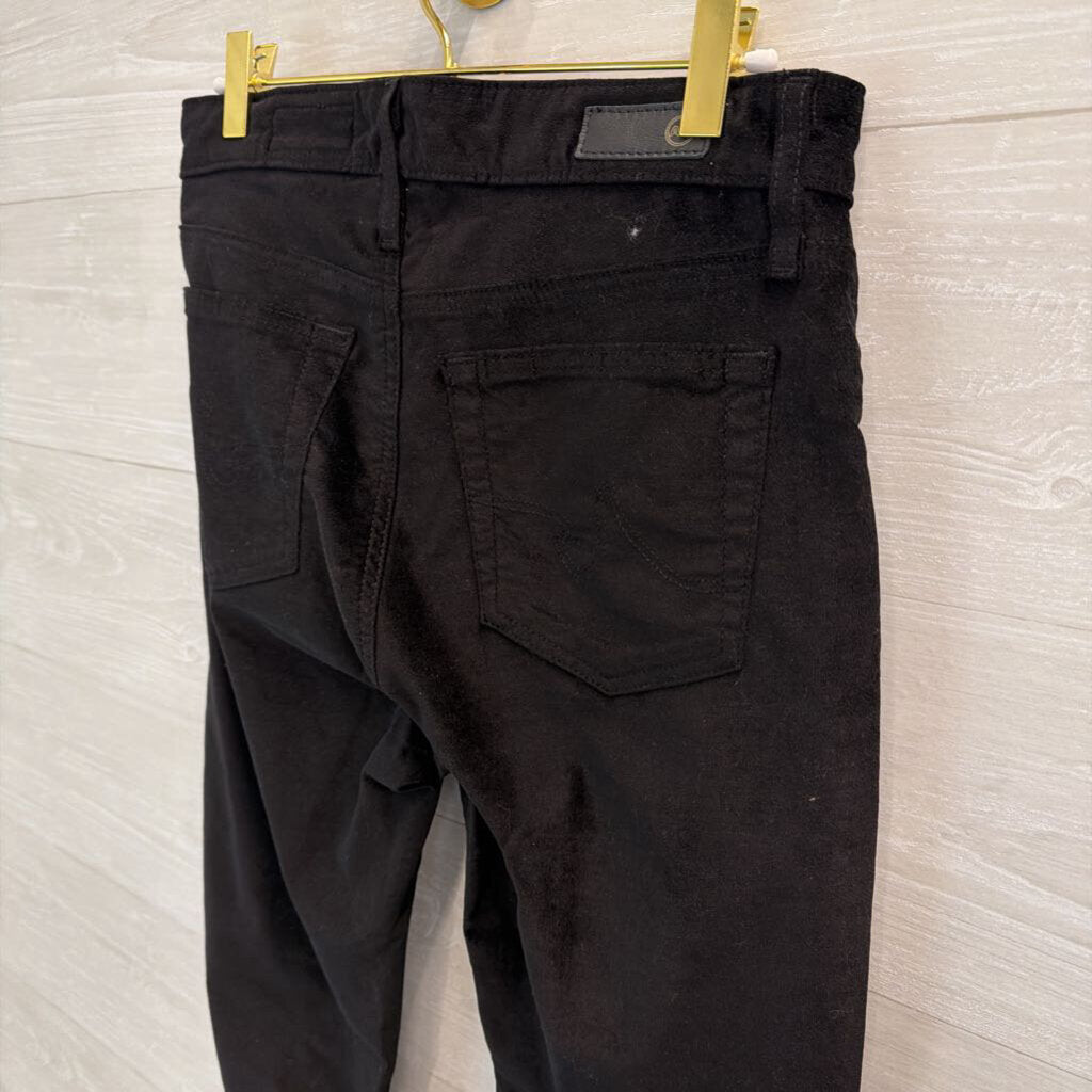AG Black Velvet Mari High Rise Slim Straight Pants 28