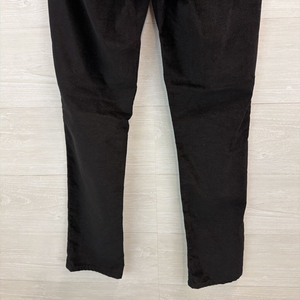 AG Black Velvet Mari High Rise Slim Straight Pants 28