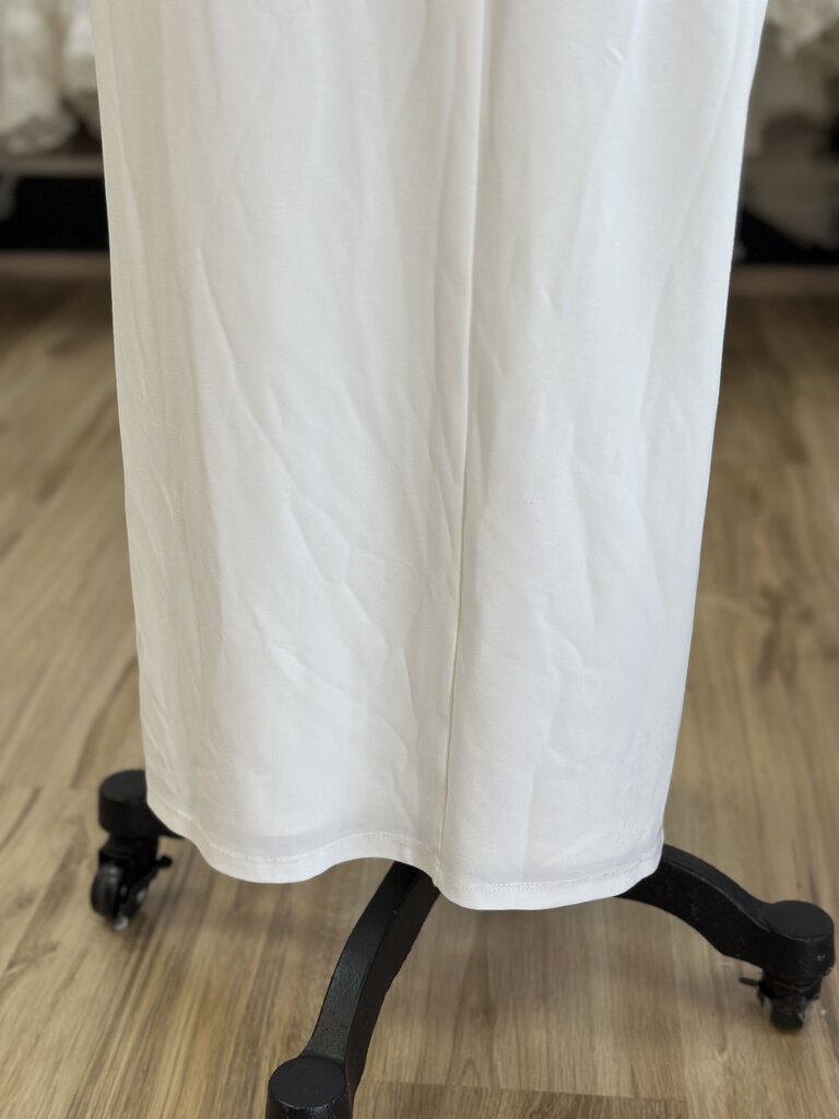 Ralph Lauren White Long Sleeve V Neck Belted Long Formal Dress 14