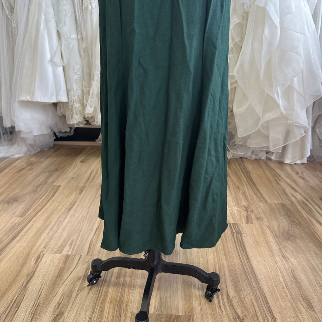 Niki Green Bow Strap Long Formal Dress 10