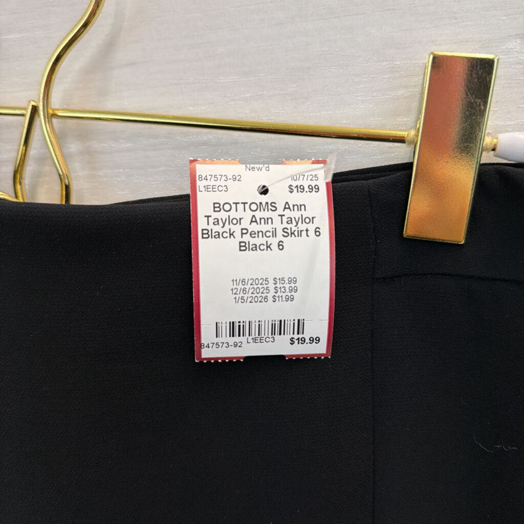 Ann Taylor Black Pencil Skirt 6