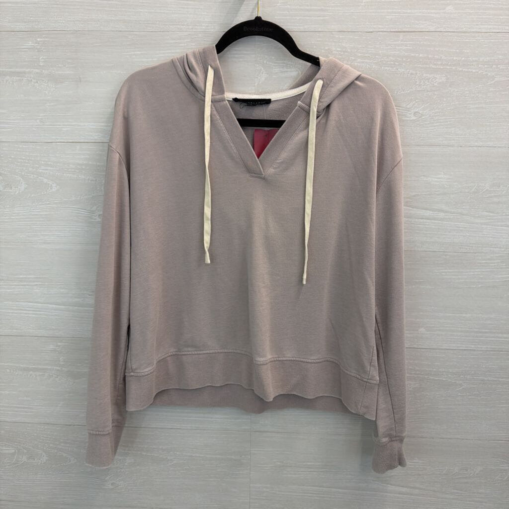Jane and Delancey Light Purple Cropped V Neck Hoodie Medium